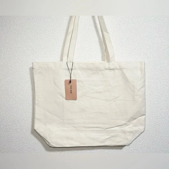 MIU MIU Limited Edition White Canvas Tote - Picture 2 of 5